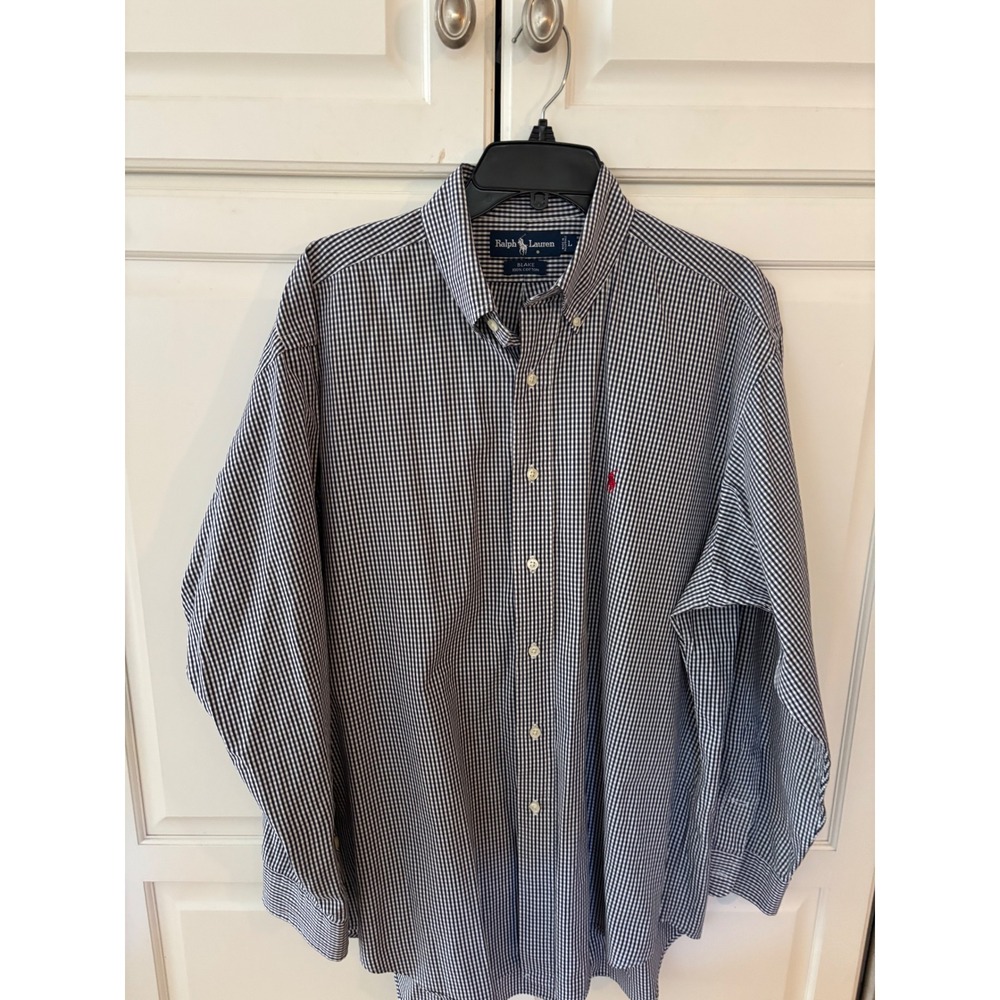 Ralph‎ Lauren Blake Button Down Shirt Men Large Long Sleeve Cotton Red Pony Logo